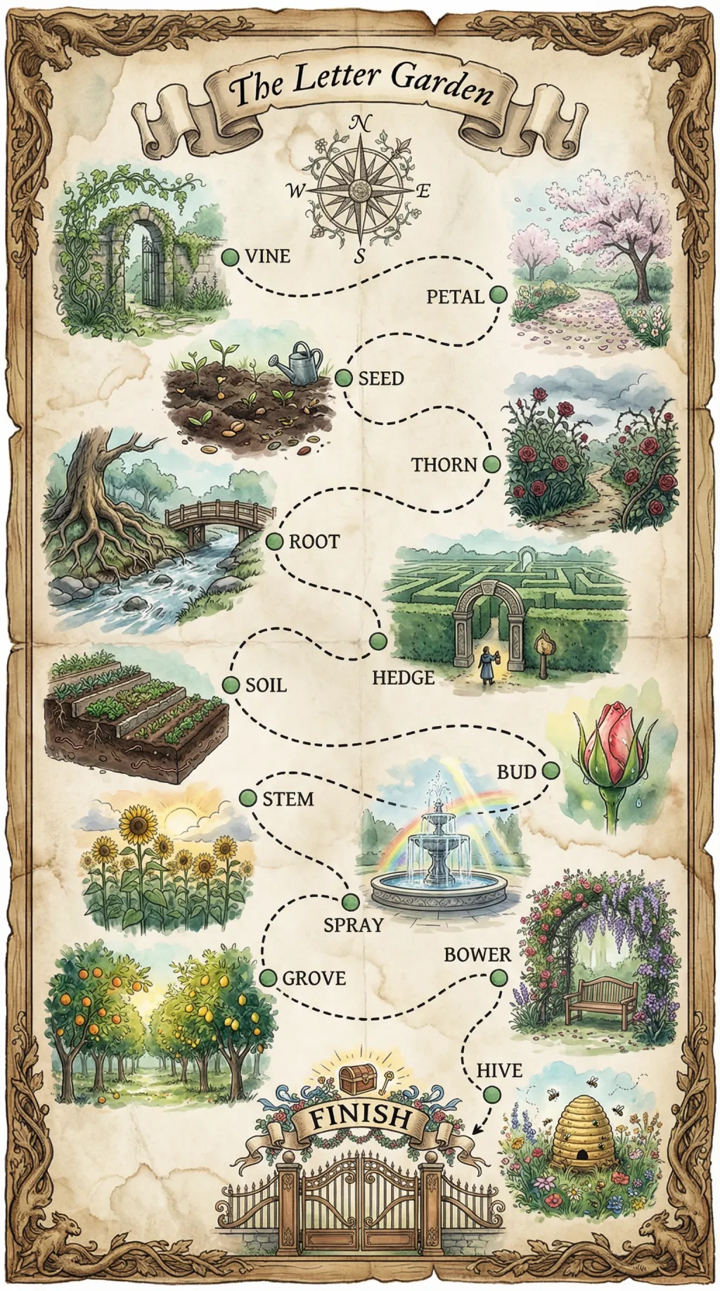 The Letter Garden map