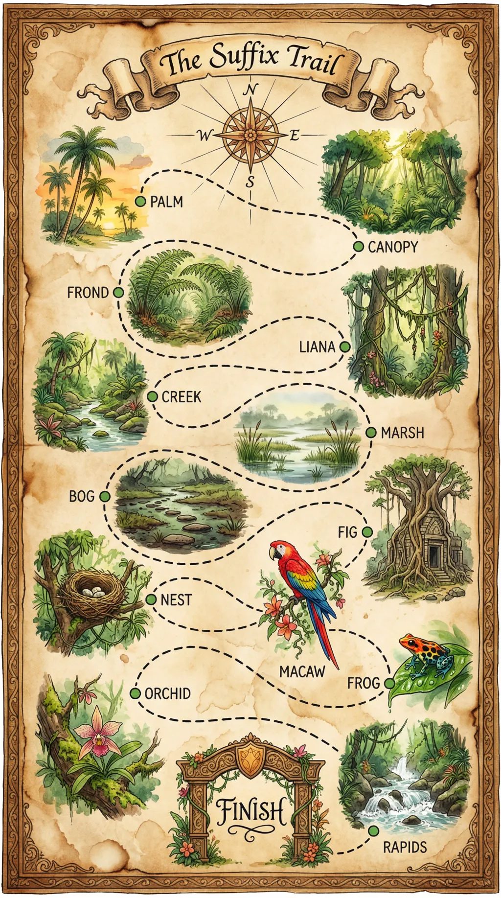 The Suffix Trail map