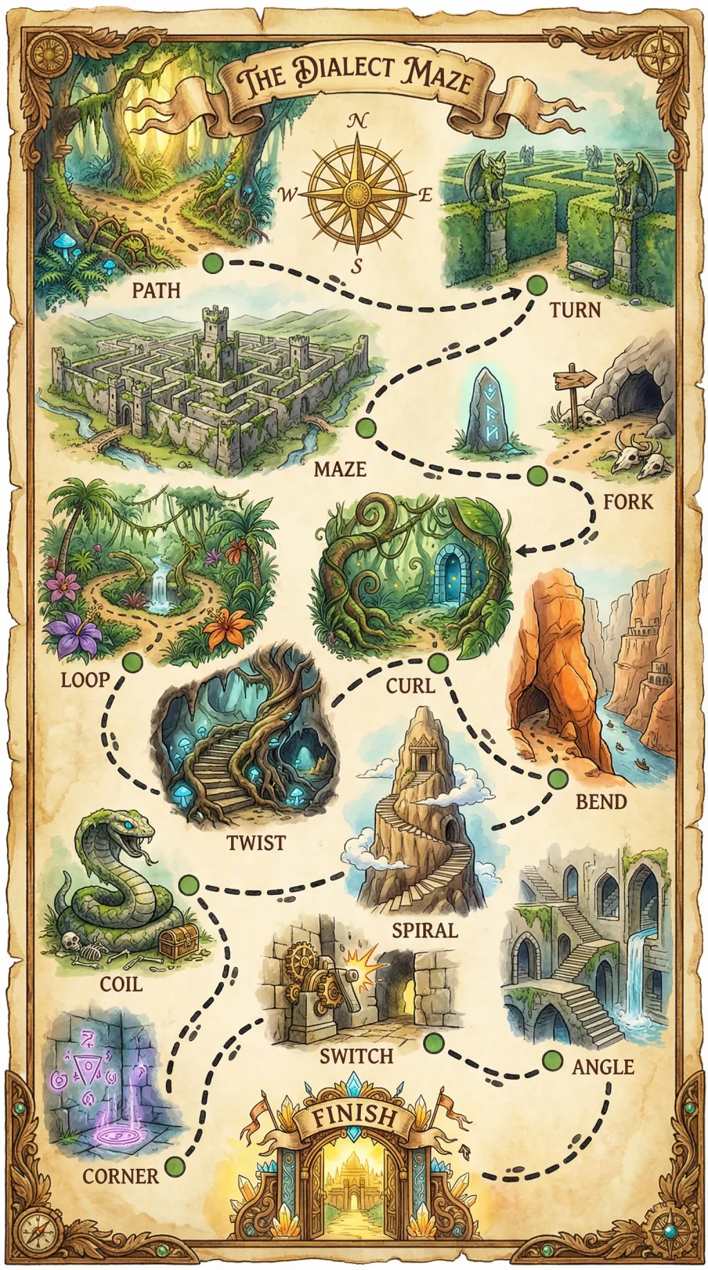 The Dialect Maze map