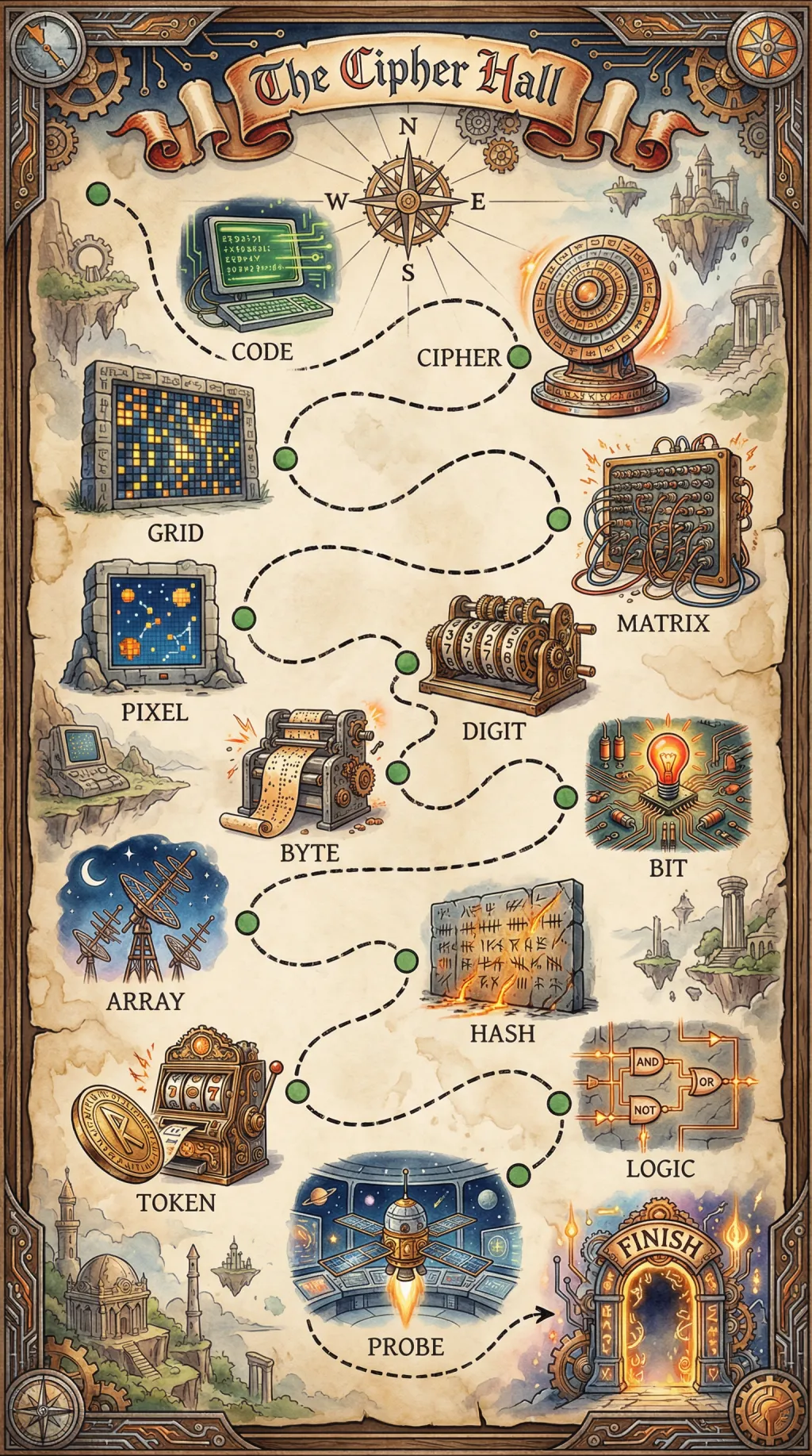 The Cipher Hall map